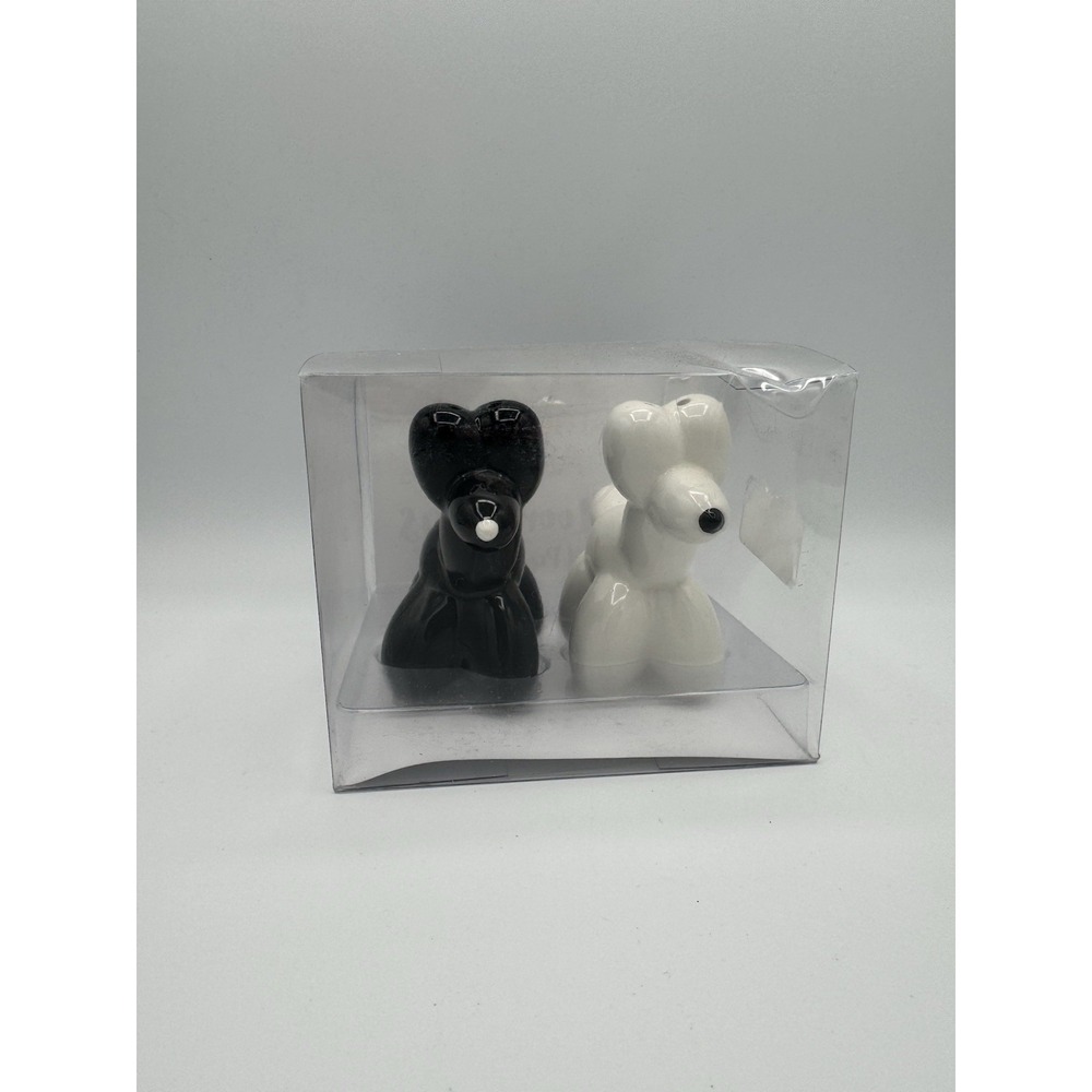 American Atelier Salt and Pepper Shakers Black/ White Balloon Dogs  Ceramic